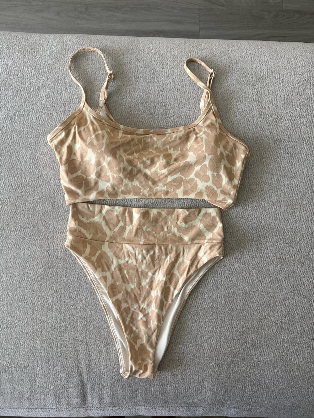 aerie Beige Animal-Print Bikini Set